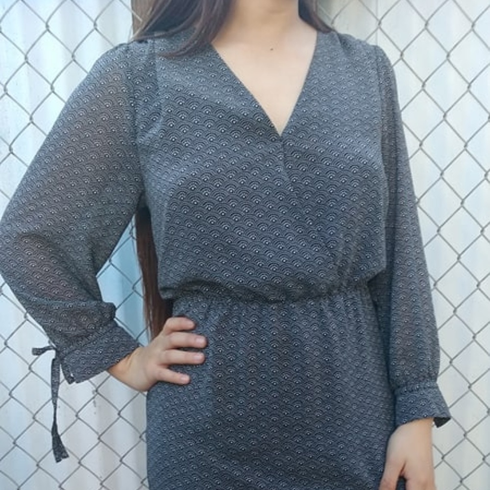 H&M long sleeve chiffon dress